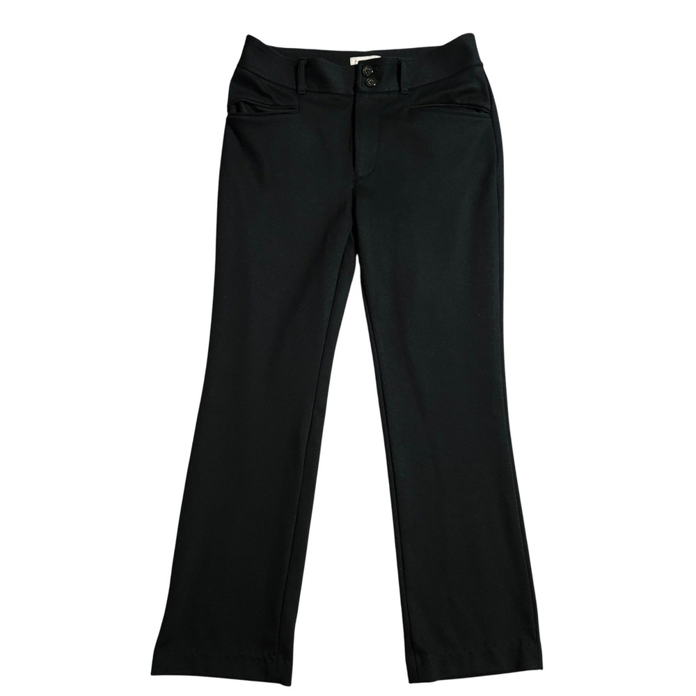 Anthropologie The Essential Trouser Black Straight Leg Stretch Dress Pants Sz 6